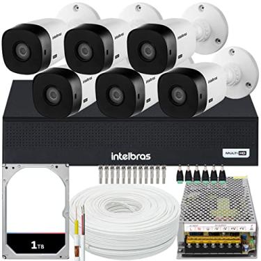 Imagem de Kit Cftv 6 Cameras Full Hd 1220 Dvr Intelbras 1008-C 1TB 10A