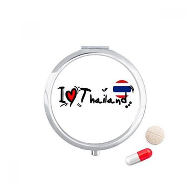 Imagem de I Love Thailand Word Flag Love Heart Illustration Pill Case Pocket Medicine Storage Box Dispenser Recipiente