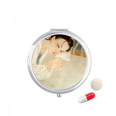 Imagem de Caixa de comprimidos de pintura chinesa tradicional chinesa de bolso para armazenamento de medicamentos dispensador de recipiente