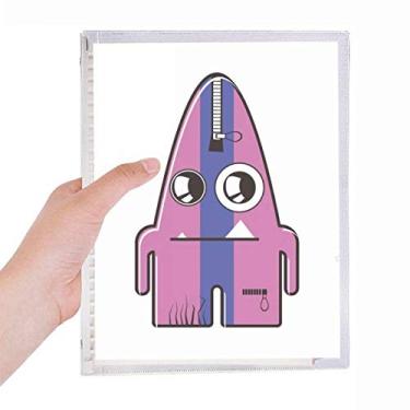 Imagem de Caderno de Monstro Roxo Listrado Universo com Folhas Soltas Diário Recarregável