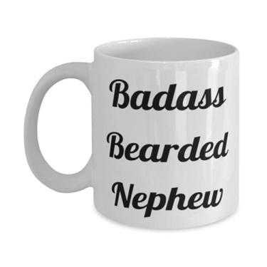 Imagem de Badass Bearded Nephew Nephew 325 g Caneca de 445 ml, sobrinho sarcasmo, xícara para tio