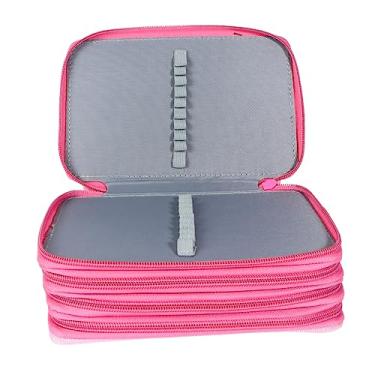 Imagem de VILLCASE 1Pc 72 Caixa De Papelaria Caixa De Lápis De Cor Caixa Estacionária Com Zíper Organizador De Lápis Bolsas De Lápis Práticas Caixa De Caneta Quadrada Vermelha 72 Slots Bolsa De