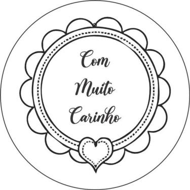 Imagem de Etiqueta Adesiva Com Muito Carinho 01 Redonda 3 cm 50 un.