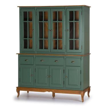 Imagem de Arca Oratório 4 Portas Madeira, 3 Gavetas E 4 Portas Vidro Hannover - M560806 Garapa - Verniz