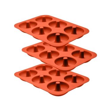 Imagem de Forma profissional de silicone premium para rosquinhas – Assadeiras antiaderentes para assar com 6 compartimentos – Bandeja de molde reutilizável para uso prolongado – Moldes de silicone seguros para micro-ondas, freezer e lava-louças