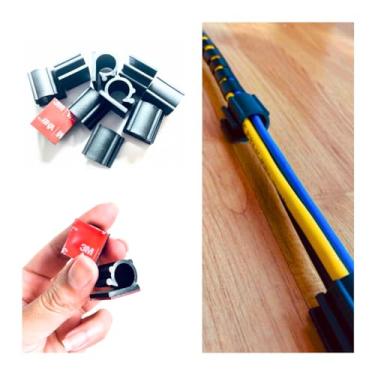 Imagem de Organizador Cabos E Fios Fixador 13 mm Auto Adesivo VHB Scotch 3M - 20 Unidades