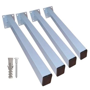 Imagem de 4 Suporte Pia Parafusar Grapa Bancada Granito 30Cm Branca