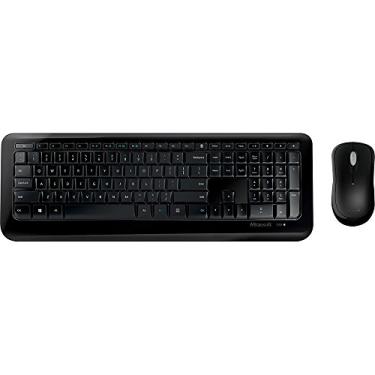 Imagem de Microsoft Desktop sem fio 850 com AES) - preto. Combo teclado e mouse sem fio. Transciever USB de encaixe. Mouse para uso direito/esquerdo