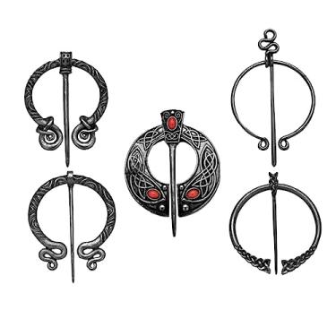 Imagem de 5 peças broche de fivela de metal viking broche escocês broche broche broche vintage broche retrô, 6.6x5.6cm, Metal, Liga metálica. Sem