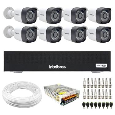 Imagem de Kit 8 Câmeras Tudo Forte TF 2020 B Full HD 1080p Bullet Visão Noturna 20M Proteção IP66 + DVR Intelbras MHDX 3008-C 8 Canais