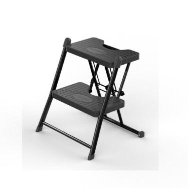 Imagem de Escada Alcance 2 Degraus Dobrável 120 Kg Preta Anodilar