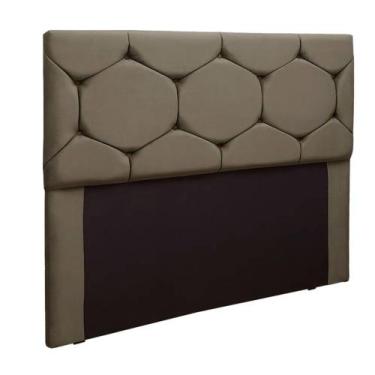 Imagem de Cabeceira Estofada Helena 1,40 Casal - Veludo Star Confort, Castor