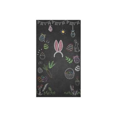 Imagem de Fundo Fotográfico 1,50 X 2,60 - Páscoa Chalkboard Orelhinhas de Coelho
