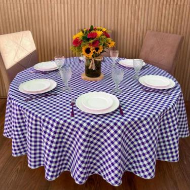 Imagem de Toalha de Mesa Xadrez Redonda Festa Junina Caipira - Millenia Decor, X