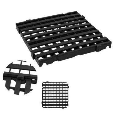 Imagem de 01 pc Palete Pallet Estrado Plástico Preto 50x50x4,5 cm - Target Pro