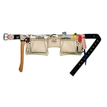 Imagem de Avental de couro de grão superior resistente CLC Custom Leathercraft 175274 para trabalho de construção e alça de martelo, 12 bolsos