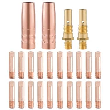 Imagem de Welding Knight Kit de pistola de solda MIG Difusor de bocal de ponta de 0,9 mm para Lincoln Magnum 100L e Tweco Mini/#1 acessórios de substituição (0,1 cm) pacote com 24