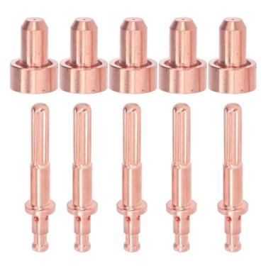 Imagem de 5 Pçs 64006510 Eletrodo e 5 Pçs 64006514 Bico Ponta Kit Plasma Tocha de Corte Bico Eletrodo Kit Consumíveis para Mc60 Mc100