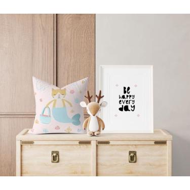 Imagem de Almofada com enchimento Infantil Gatinha Sereia Rosa - Core Decore