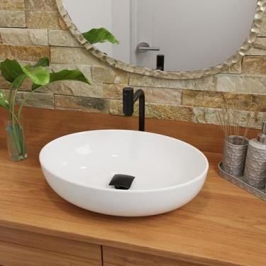 Imagem de Cuba Pia Banheiro Luna Torneira Inox Valvula Click Black - Loja DoceLa