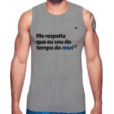 Imagem de Regata Me respeita que eu sou da época do msn - Foca na Moda, Cinza, G