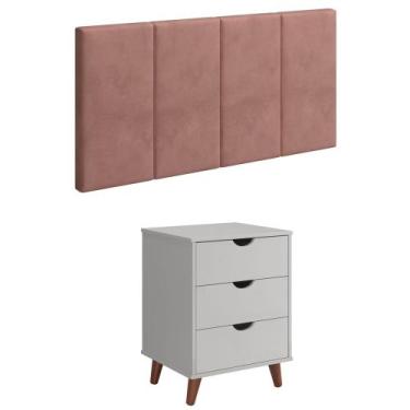 Imagem de Conjunto Quarto Solteiro Cabeceira de Cama 0,90 cm + Mesa de Cabeceira