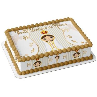 Imagem de Nossa Senhora de Fátima santinha Papel arroz e faixa - Catias Cakes