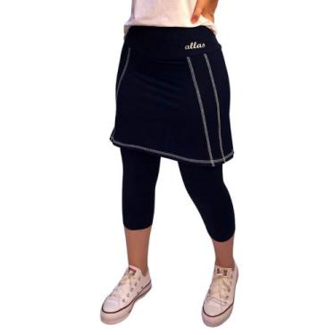 Imagem de Saia Capri Roupa Modesta Fitness Moda Evangélica Academia Poliamida Uv