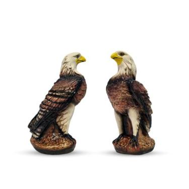 Imagem de Kit 2 Gavião Pintura Degrade Espanta Pombo 38 Cm Em Gesso - AVB DECORA