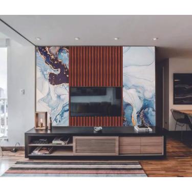 Imagem de Papel de Parede  Marmore e Ripado Tedencia  (folha med. 90x300 cm) - D