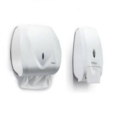Imagem de Kit Dispenser De Papel E Saboneteira Premisse Velox Branca