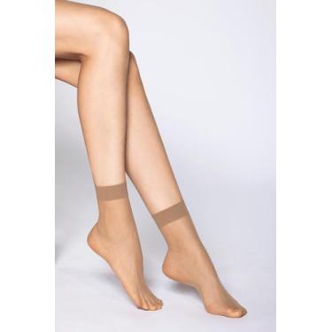 Imagem de Meia Soquete Fina Fio 20 Feminina Lupo Loba Poliamida 5530, Nude