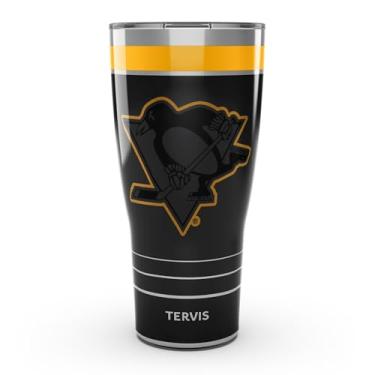 Imagem de Tervis Traveler NHL Pittsburgh Penguins - Copo de viagem com isolamento térmico de parede tripla para jogo noturno mantém as bebidas frias e quentes, 850 g, aço inoxidável