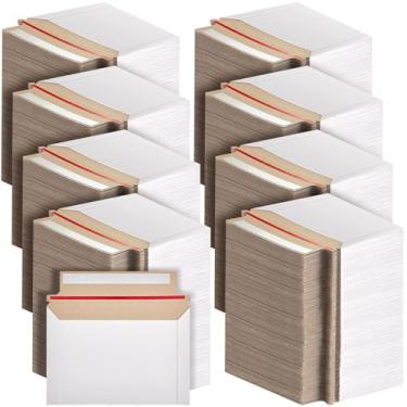 Imagem de Affrolling 1000 peças de envelopes rígidos de 16,5 x 4,5 polegadas, envelopes de papelão branco, registros de vinil, documentos, envelopes de envio de papelão para calendário, CD, fotos, documentos