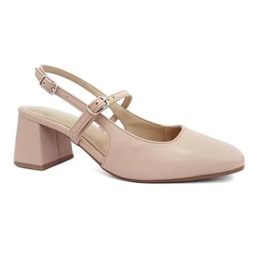 Imagem de Sapato Via Marte Slingback Scarpin Feminino 050-006 Creme