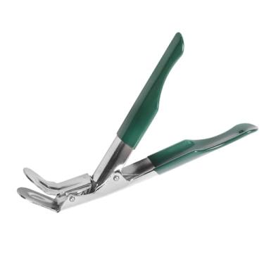 Imagem de KAMaster Pegador de grelha de aço inoxidável, garra de grelha com capa protetora verde, ferramenta de elevação de grelha grande para grelha de ovo verde Kamado, defumador a carvão, Weber, Primo, Grill