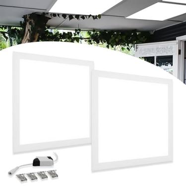 Imagem de Kit 2 Led Plafon Embutir Painel Slim 60x60 50w Quadrado Luz Frio