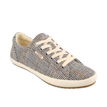 Imagem de Taos Tênis feminino Star – Estilo icônico com design de lona para aventuras diárias – Cadarço de ajuste personalizado e palmilha removível premium com suporte de arco para conforto o dia todo, Xadrez