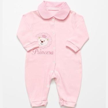 Imagem de Macacão Longo de Bebê Ursinha Princesa Rosa - Tieloy, RN