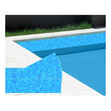 Imagem de Kit 15 Adesivos Vinílico Proteção Borda Piscina 100cm X 20cm Vinil - R