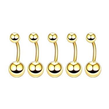 Imagem de Decentraland 5 peças prateadas com esfera 1,6 mm (14G) piercing de umbigo piercing corporal halteres piercing joias titânio aço cirúrgico aço inoxidável 10 mm, 1.6mm(14G),L-10mm, Aço inoxidável, Sem