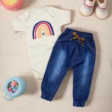 Imagem de Conjunto Body Curto Com Calça Jogger Arco-íris Boho - Era Uma Vez, Cor