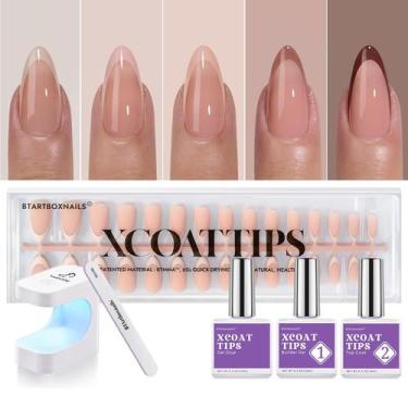 Imagem de Unhas Postiças Francesas em Gel XCOATTIPS - Tons de Pele - Btartbox Na