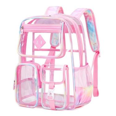 Imagem de Mochila Transparente PIG PIG GIRL - Ideal para Escola, Faculdade, Trab
