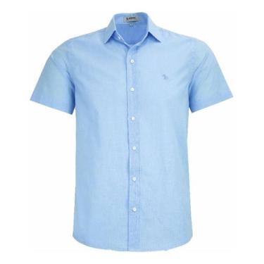 Imagem de Camisa Social Amil Masculina Manga Curta Comfort 1845, Azul, 3