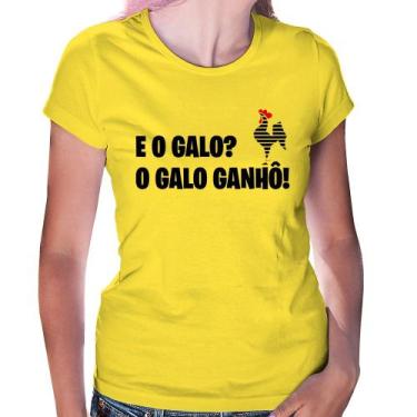 Imagem de Baby Look E o galo O galo ganhô! - Foca na Moda, Amarelo, G