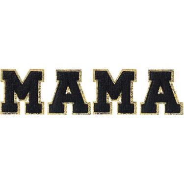Imagem de Remendos de ferro em letras para roupas Mama Reparação Decorativa Chenille Bordado Patch Personalizado Costura para Reparação de Roupas Chapéus Camisas Sapatos Jeans Bolsas Artesanato