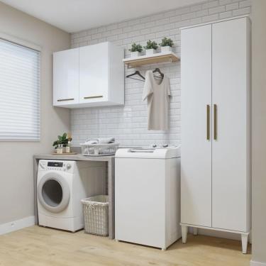 Imagem de Lavanderia Modulada 1 Armário Multiuso e Armário Aéreo São Gonçalo