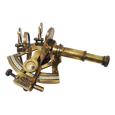 Imagem de Latão náutico – Sextant Brass Navigation Instrument Sextante Navegacion Marine Sextant (4 polegadas, Antique Patina)