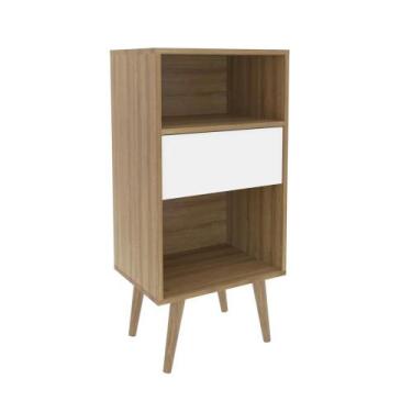 Imagem de Estante para Livros Baixa 1 Gaveta E1715 Natural/Off White - Tecno - T